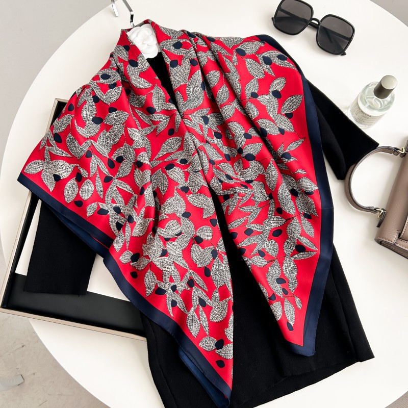 Silk Neck Scarf - 90cm 정사각형 스카프 고품질 반다나 여성용