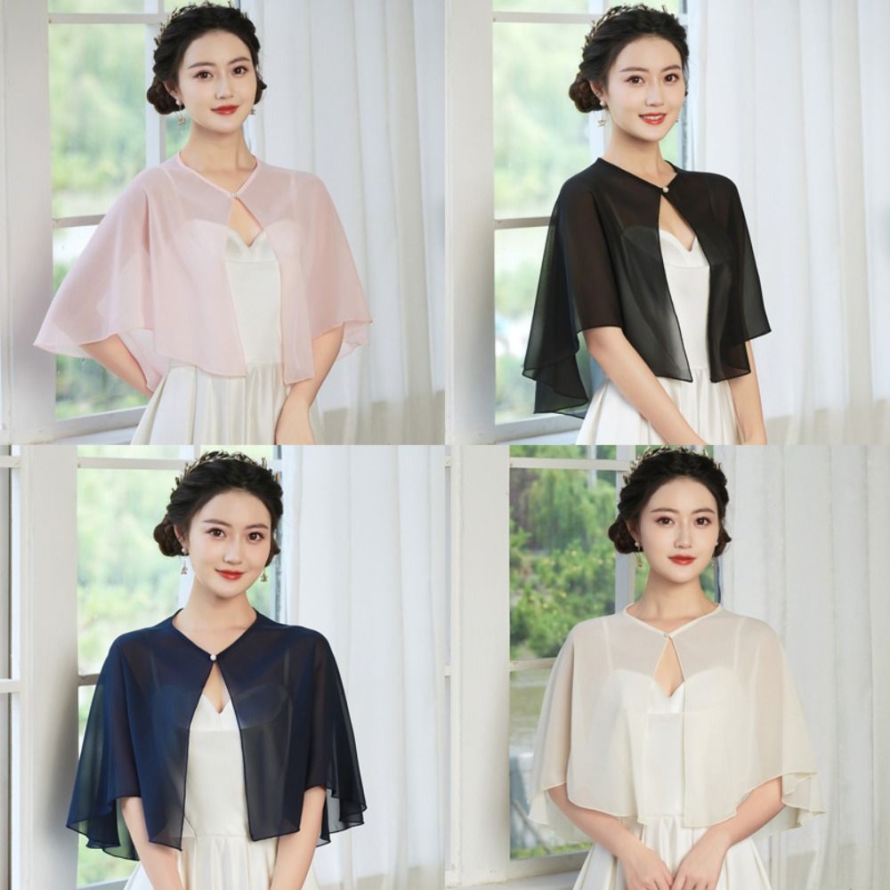 Stole Wedding Shawl - 빈티지 시스루 쉬폰 케이프렛 가벼운 디자인