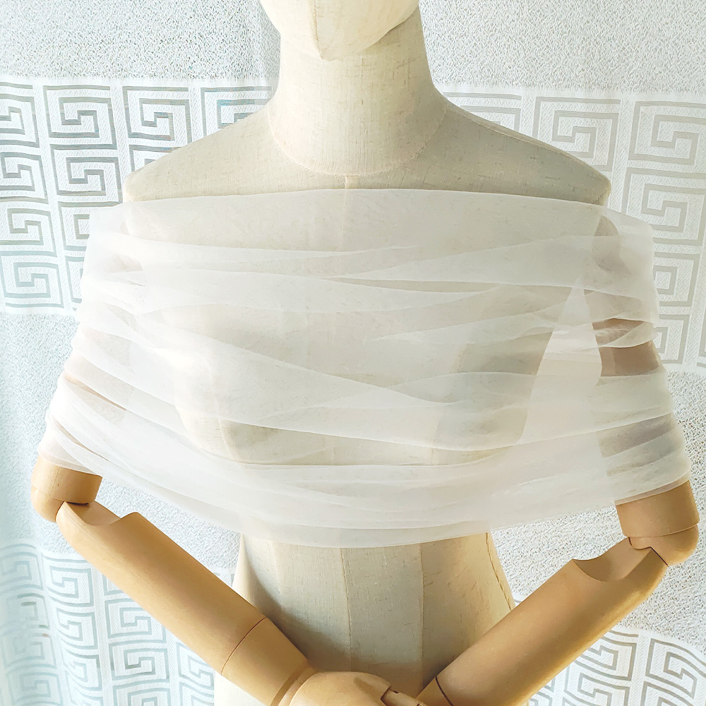 Stole Wedding Shawl - 여성 Pleated Tulle Sheer Wrap 웨딩