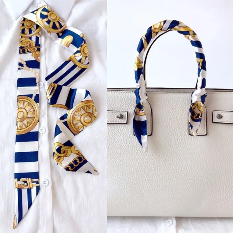 얇고 긴 머리끈 여성용 실크 가방 손잡이 리본 스카프  - Silk Neck Scarf 리뷰 및 가격