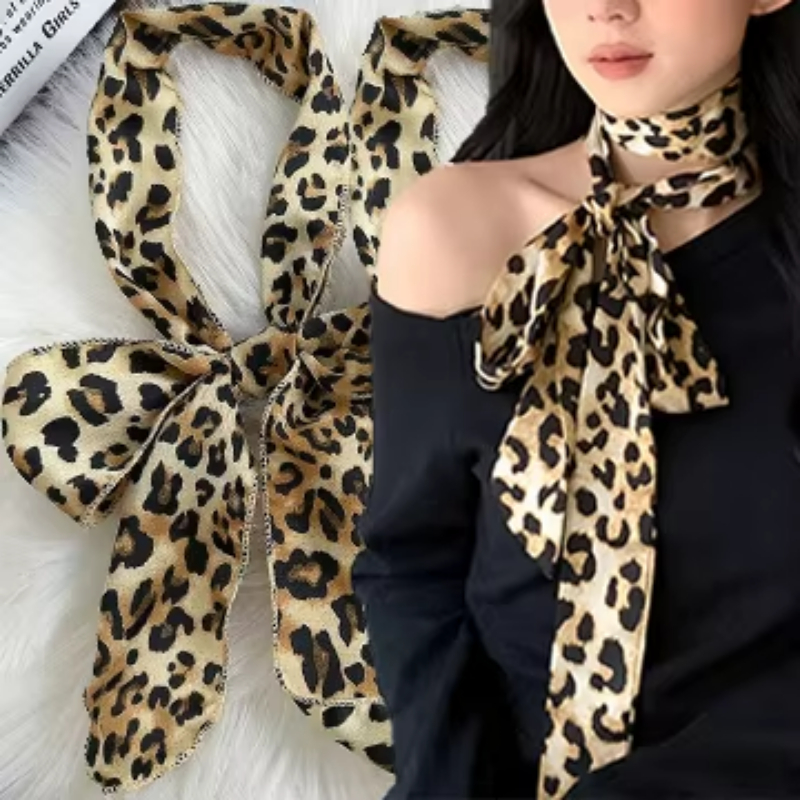 레오파드 인쇄 스카프 레트로 폴카 도트 여성 넥타이 다 - Silk Tie Striped 리뷰 및 가격
