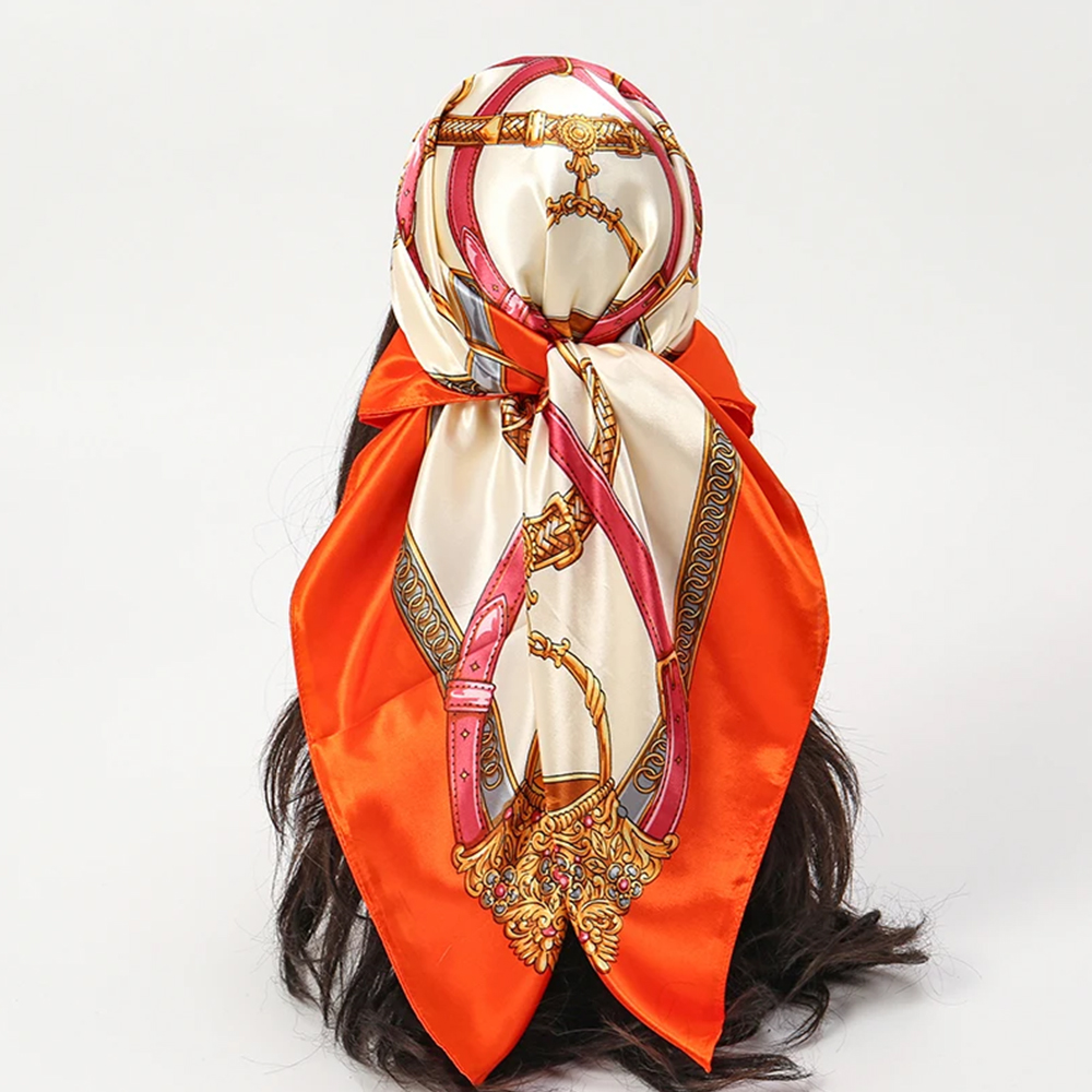 패션 스카프 90*90cm 여성용 프린트 헤어 넥 스퀘 - Silk Neck Scarf 리뷰 및 가격