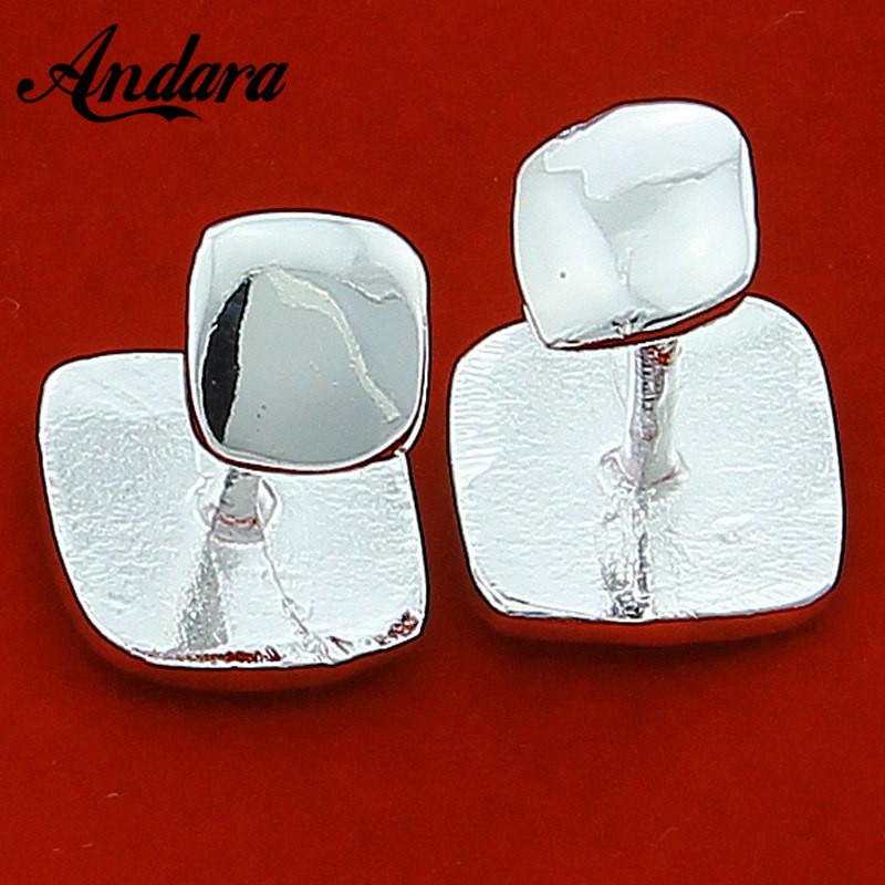뜨거운 판매 실버 스퀘어 커프스 단추 남자 실버 컬러  - Tie Clip Silver 리뷰 및 가격